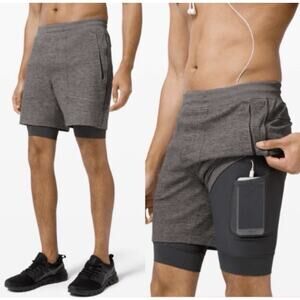 Lululemon T.H.E. Short 7" Mesh Liner •Men XL• Graphite Grey Shorts Lined M7AJNS
